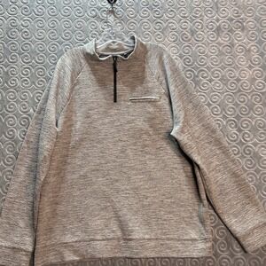 Marc Anthony Mens Gray Textured Quarter Zip Pullover Sweatshirt Slim Fit‎ XXL